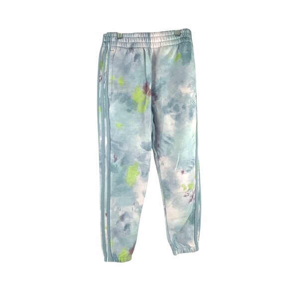 Adidas Girl's Cotton Fleece Joggers S Wonder Blue Mid Rise Pull On Soft Casual A - Picture 1 of 8
